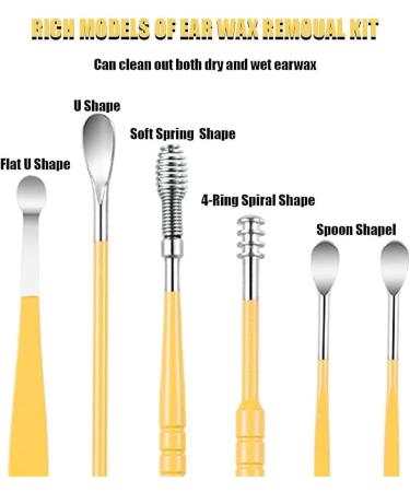 Pleteffect Ear Cleaner Tool Set | Innovative Earwax Removal Kit | Portable Ear Cleaning Tools with PU Leather (Yellow) - International Shipping Available - Buy Online on GoSupps.com