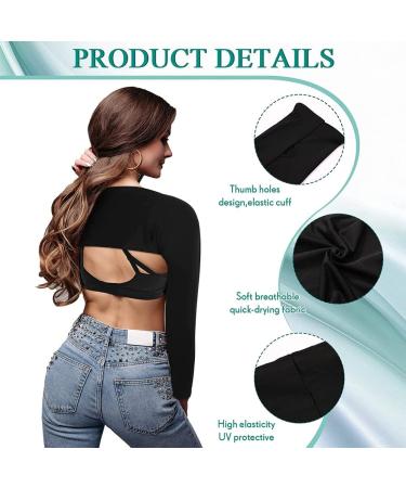 Buy TSLRSA UV Protection Bolero - 2 Piece Cooling Scarf Arm Sleeves with Finger Holes | Sun Protection Shrug in Black & White - Buy Online on GoSupps.com