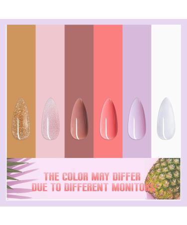 Shop Mopray Poly Nail Gel Set - 6 Color Acrylic Gel for Beginners & Professionals | Nude Gold & Transparent Starter Kit with Manicure Tools - Buy Online on GoSupps.com