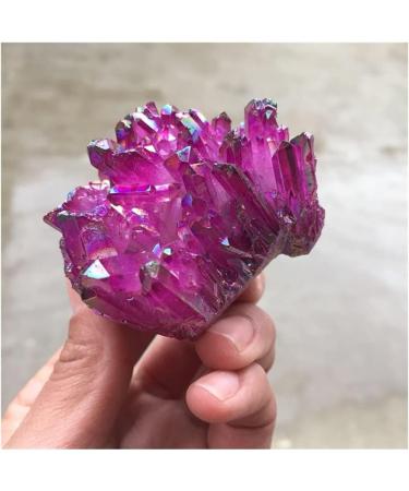 Rose red electroplated Crystal Gemstone Cluster Flower Reiki Crystal Stone for Home deocr - Buy Online on GoSupps.com