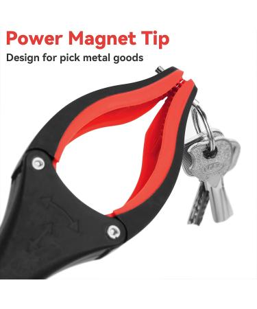 2-Pack 32 inch Grabber Reacher Tool  Foldable Trash Picker Extra Long Handle Reacher with Rotating Jaw Lightweight Picker Upper Grabber for Elderly Claw Pick Up Stick with Strong Magnetic Picker B: 2 Pack Red - Buy Online on GoSupps.com