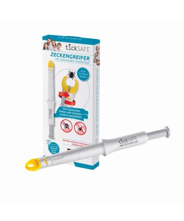 Ticksafe tick gripper with rotating gripper head for use on humans |The better alternative to the tick tongs - no squeezing pulling or pressing - just turn out 1 piece white (human) - Buy Online on GoSupps.com