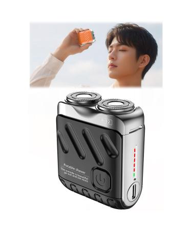 Beard Shaver Traveler Mini and Portable Suitcase Design Portable Mini Rotary Electric Shaver for Men Pocket Shaver USB Mini Shavers for Men (Black)