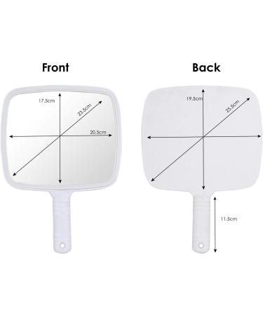 TRIXES Professional Hand Mirror for Hairdressing and Beauty - White Wide Angle 20 x 17.5cm - Buy Online on GoSupps.com