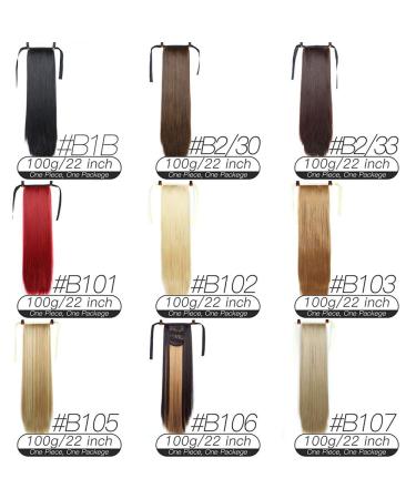 18-38 Inch Straight Drawstring Ponytail Hair Extension | Synthetic Clip-In Wig Piece 22 Inches B107 - Shop Internationally! - Buy Online on GoSupps.com