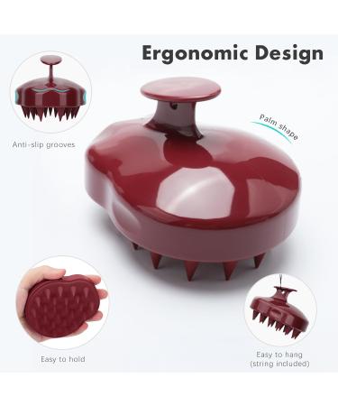 FREATECCH CHRECK Massage Brush - Wet & Dry Shampoo Brush for Peeling Head Massage & Hair Growth - Silicone Hair Root Care - Classic Red - Buy Online on GoSupps.com