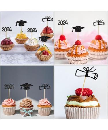 Alipis 2024 Graduation Cupcake Decorations: 12-Pack Cupcake Picks Appetizer Picks Cake Topper Graduation Themed Cake Picks - Buy Online on GoSupps.com