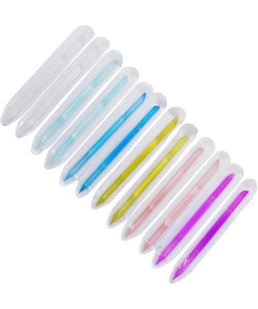 12Pcs Glass Cuticle Pusher Double Ended Manicure Stick Crystal Cuticle Pusher Glass File Professional Filing Stick - Buy Online on GoSupps.com