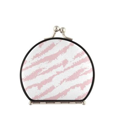 JHKKU Zebra Print Portable Folding Travel Makeup Mirror Small Compact Double Sided Mirror Magnifying Mirror Handheld Mirror