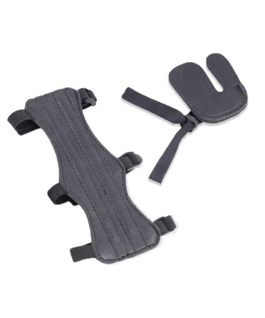 1 piece of arm protection archery set arm protection archery archery finger protection Leather Archery Arm Guard Accessories for archery arrow and arch (black)