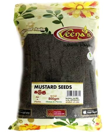 Veenas Mustard Seeds | 800G | Natural | Whole Mustard | Black mustard seeds for cooking | Mustard seed | Indian Origin