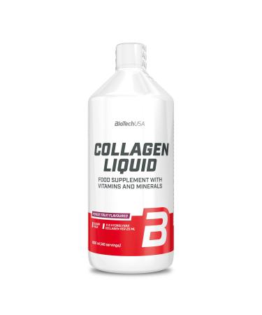 BioTechUSA Collagen Liquid | Hydrolyzed Collagen | With Vitamins and Minerals Essential for Connective Tissue 1000 ml Forest Fruits