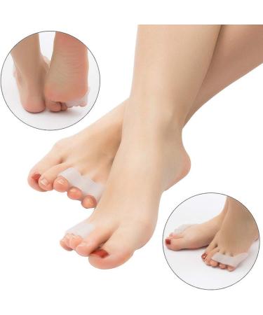 Toe Separator Bunion Corrector for Women Men - Toe Straightener with 2 Loops - Restore Toes Shape - 2 Pairs White - Buy Online on GoSupps.com