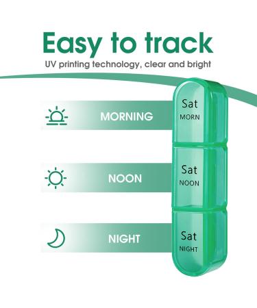 Zoolion Weekly Pill Box 7 Day 3 Times a Day - Portable Travel Pill Organizer for Vitamins and Supplements (Olive) - Buy Online on GoSupps.com