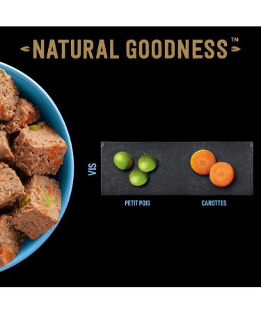 Cesar Barquettes Natural Goodness Bio Terrine Wet Food for Dogs with Fish Garnished with Peas and Carrots Pack of 16 trays x 100 g - Buy Online on GoSupps.com