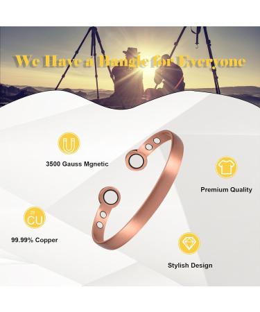 Copper Magnetic Bracelet for Arthritis | 99% Pure Adjustable Fashion Jewelry for Men & Women - Buy Online on GoSupps.com
