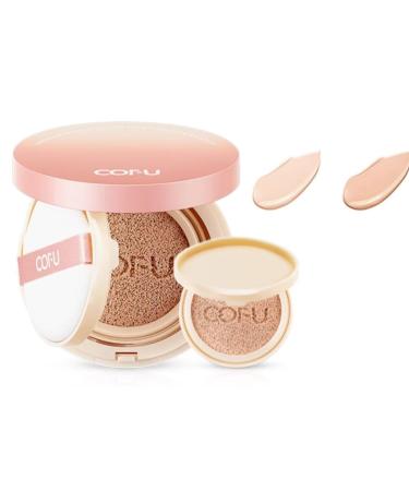 1 PC COFU Air Cushion CC Cream Foundation Long Lasting Light Weight Moisturizing Foundation Cushion BB Cream with Refill (Natural 13g+13g) Natural 0.9 Ounce (Pack of 1)