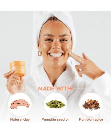 Pumpkin Spice Clay Enzyme Facial Mask - 3.5 oz | Pore Minimizer, Acne Treatment, Anti-Aging, Hydrating | Organic Pumpkin Seed Oil - Buy Online on GoSupps.com