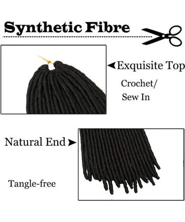 20inch Faux Locs Braiding Hair Crochet Braids Hair Extensions 20 Strands Twist Braid Synthetic Hairpiece (Ombre Black) - Buy Online on GoSupps.com