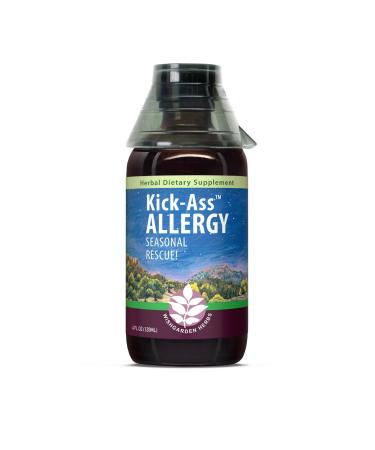 WishGarden Herbs Kick-Ass Allergy - All-Natural Non-Drowsy Herbal Allergy Supplement with Nettle Leaf Echinacea and Yerba Santa Supports Healthy Histamine Response to Seasonal Irritants 4oz 4 Fl Oz (Pack of 1) Jigger Top (Adults)