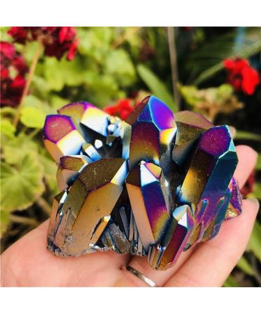 Home Decoration Natural Crystal Quartz Flame Aura Quartz Crystal Cluster Ore Specimens Random delivery Stones (Color : Rojo Size : 100-130g) 100-130g Red - Buy Online on GoSupps.com