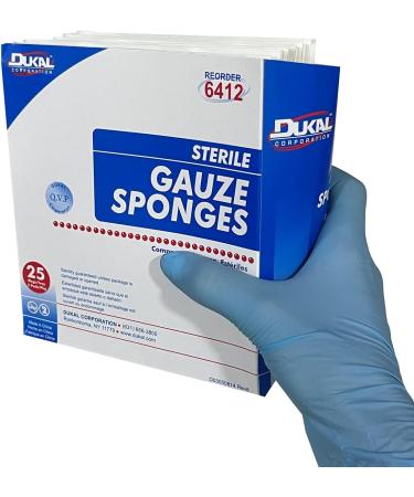 Buy 4 x 4 Sterile Gauze Sponges - 25 Pack (50 Sponges) | International Shipping Available - Buy Online on GoSupps.com