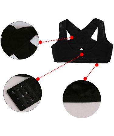 Sgnsvj Ladies Women Adjustable Shoulder Back Posture Corrector Chest Brace Support Belt-Black-L Large - Buy Online on GoSupps.com
