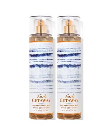 Bath and Body Works Fresh Getaway Fine Fragrance Body Spray Mist Perfume Gift Set - Value Pack Lot of 2 (Fresh Getaway)
