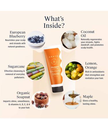 Arata Natural Oil Control Cleansing Shampoo - All-Natural Vegan & Cruelty-Free | Maple Sugarcane & Blueberry Extracts | Oil Removal & Shine Restoration - 75 ML - Buy Online on GoSupps.com