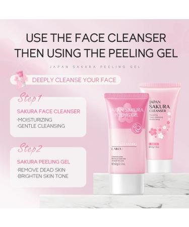 Buy AKARY Sakura Face Peeling Gel - Gentle Exfoliator for Dead Skin Removal Dark Spot Treatment & Skin Firming - All Skin Types - International Shipping Available - Buy Online on GoSupps.com