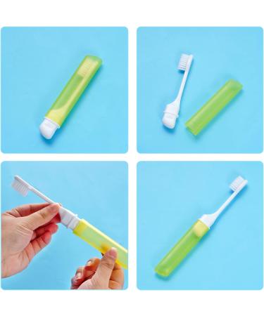 Fengek 10-Piece Mini Folding Travel Toothbrush Kit with Case - Portable for Adults, Camping, Hiking, Business Trips - 2 Styles, 9 Colors - Buy Online on GoSupps.com