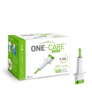 MediVena ONE-CARE PRO Safety Lancets  Top Push Button Activated  21G x 2.4mm  100/bx  Sterile  Convenient Sampling - Buy Online on GoSupps.com