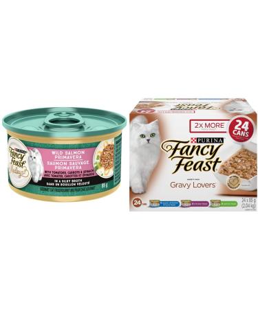 Fancy Feast Medleys Wild Salmon Primavera + Gravy Lovers Variety Pack Wet Cat Food