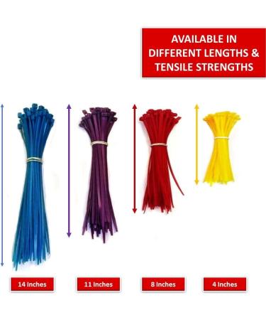 Kable Kontrol Purple Zip Ties 4 Inch 100 Pcs - Purple - 18 Lbs - Buy Online on GoSupps.com