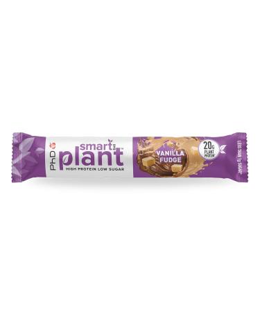 PhD Nutrition Smart Plant Protein Bar - Vegan Snack High Protein Low Sugar Macro-Friendly 12 Pack (64g) Vanilla Caramel Taste - Buy Online on GoSupps.com