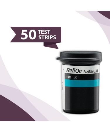 ReliOn Platinum Starter Kit | Wireless Blood Glucose Meter with 50 Test Strips, Lancing Device, and Lancets | Carrying Case Bundle + Look After Your Diabetes Guide - 1 Pack (50 Test Strips) - Buy Online on GoSupps.com