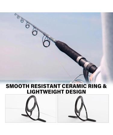 Dovesun Fishing Rod Repair Kit - 19/21 Piece Set | Carbon Guides Stainless Steel & Ceramic Top Rings | 8 Sizes | Durable Nylon Wrap Yarn for Baitcasting Rods - Buy Online on GoSupps.com