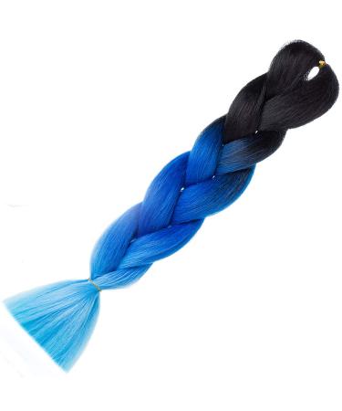 LDMY Jumbo Braiding Hair Extensions - Ombre Two Tone Black Blue 6pcs/Pack 100g Each - Perfect for Stylish Hairstyles - Buy Online on GoSupps.com