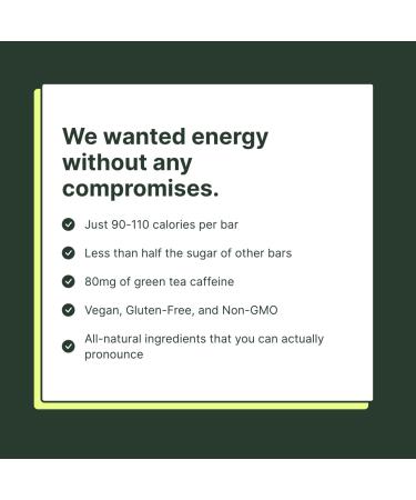 Verb Energy Lemon Caffeinated Snack Bars - 90 Calorie Low Sugar Vegan & Gluten Free Nutrition Bars with Organic Green Tea - 16 Count Pack - Buy Online on GoSupps.com