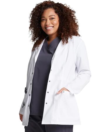 Dickies Xtreme Stretch Women Scrubs Lab Coats 28 Snap Front 82400 Medium White - Buy Online on GoSupps.com
