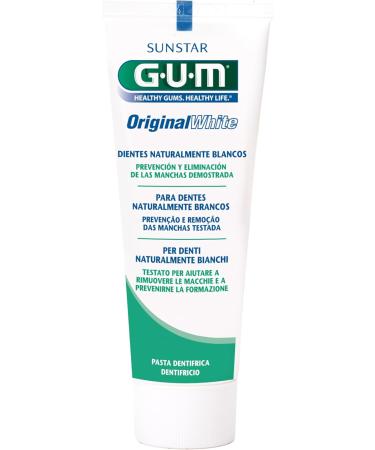 Gum Original White Toothpaste | Restore Your Teeths Natural White | Fluoride & Isomalt Enamel Protection | 6 x 75ml + 1 Free Trial - Buy Online on GoSupps.com