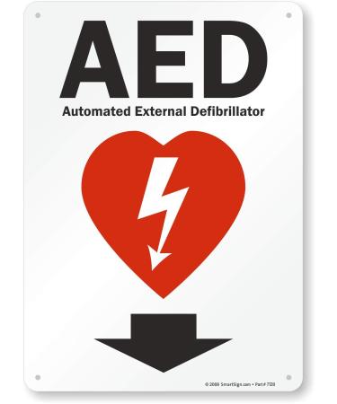"AED - Automated External Defibrillator" Sign by SmartSign | 10" x 14" Plastic