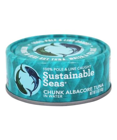 SUSTAINABLE SEAS Chunk Albacore Tuna In Water, 5 OZ, Blue