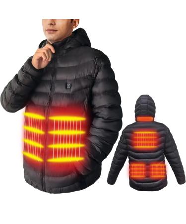 Heated Jacket Down Heated Jackets For Men Women Fashion Heated Coat Winter Jackets Detachable Hood(No Battery Inclued) X-Large