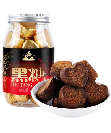 Handmade Brown Sugar(220g/can) Brown Sugar Ginger Tea Healthy and Nutritious Food Black Sugar Block Seasoning Sugar Candy Desserts Snack Gifts Wedding Candies Ginger Candy (5can) 1.00 g (Pack of 1)