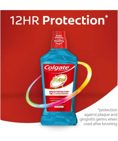 Colgate Total Pro-Shield Alcohol Free Mouthwash Peppermint 500mL - 16.9 fl oz (Pack of 1) - Buy Online on GoSupps.com