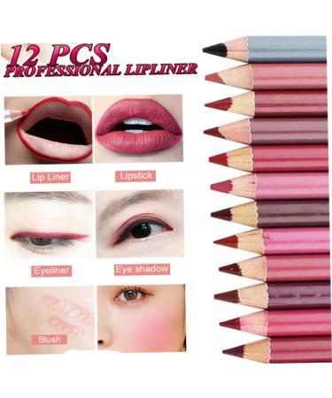 Syglawnd_E59_1000945 Lipliner Pencil 12pcs Professional Lipliner Waterproof Lip Liner Pencil Set Long Lasting Makeup Cosmetic Set For Women Girls Cosmetics Makeup Pens - Buy Online on GoSupps.com
