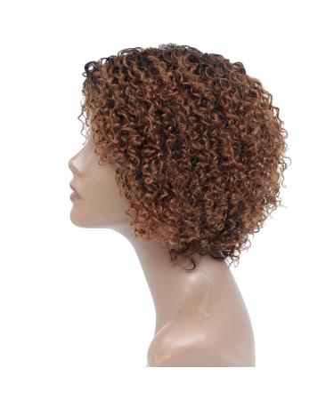 Short Ombre Kinky Curly Wig for Black Women - Glueless Human Hair Wig with Bangs - Buy Online on GoSupps.com