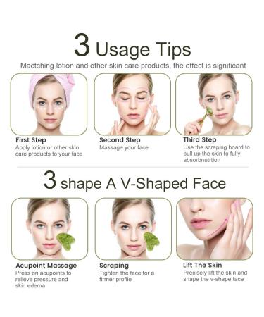 EMOCCI Jade Roller and Gua Sha Set - Facial Beauty Tools Kit for Anti-Aging and Muscle Relaxation - 100% Real Jade - Gift Box Included (Green) - Buy Online on GoSupps.com