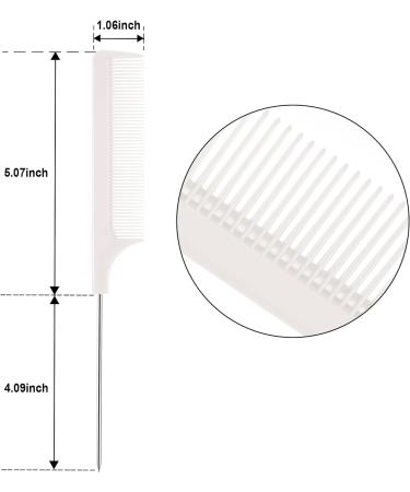 3 Pcs Rat Tail Combs - Stainless Steel Handle Fine Tooth Comb for Women Barber - White - Buy Online on GoSupps.com